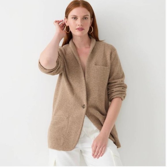 J. Crew Jackets & Blazers - J. Crew Cocoon Sweater-Blazer Heather Mushroom Oatmeal/Tan/Beige Size Medium